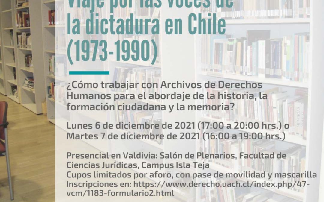 Realizarán capacitación en Valdivia dirigida a docentes para trabajar con archivos de derechos humanos