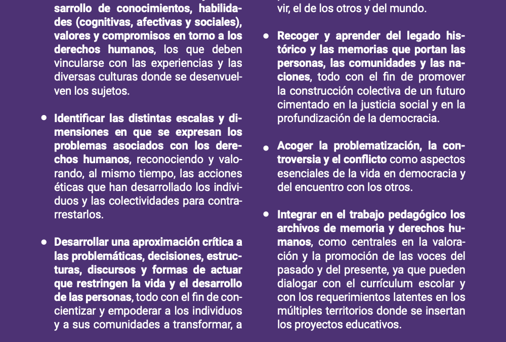 Abordaje de los aprendizajes escolares desde una perspectiva de derechos humanos I